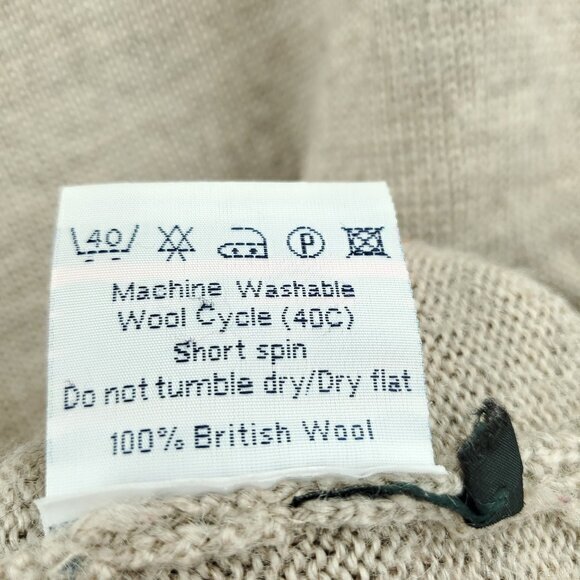 WooLovers 100% British Wool Crewneck Sweater L Tan - Picture 16 of 16